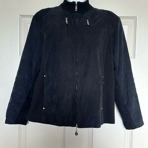 Jamie Sadock Women’s Silk Blend Black Jacket Full Zip Lined Size M